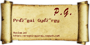 Prágai György névjegykártya